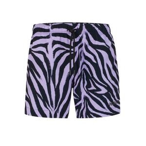 Hugo Swim Shorts Mens XL Purple Black Zebra Print Drawstring Trunks Pool Beach‎